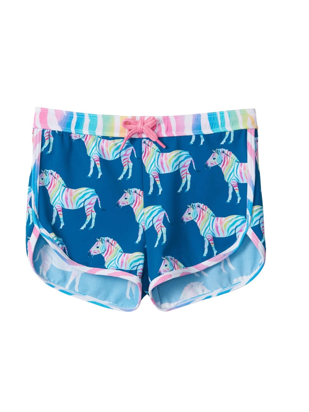 Hatley swim shorts blue rainbow zebra size 4 🌈🦓